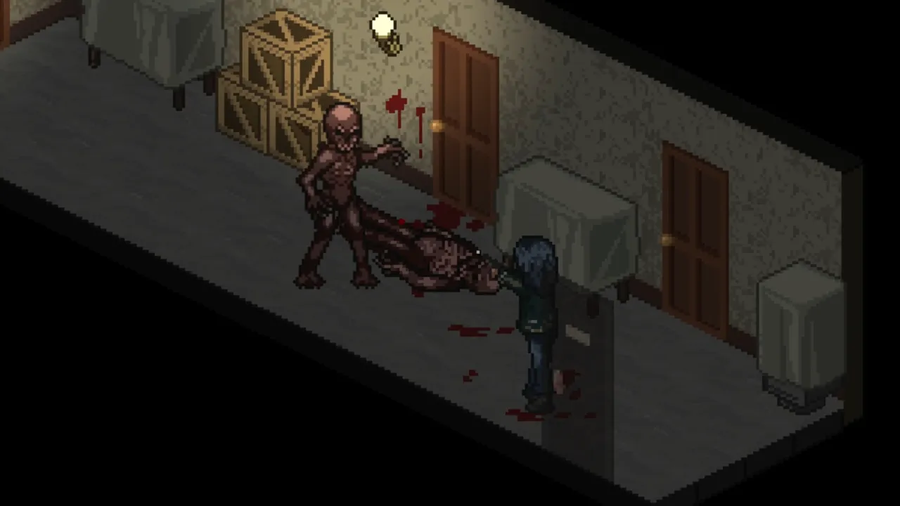 Isometric room with a creature in Dead of Darkness 2